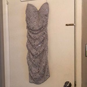 Nordstrom Silver Lace and Sequined Dress